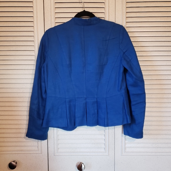 LOFT Royal Blue Linen Jacket 6P - Picture 4 of 7